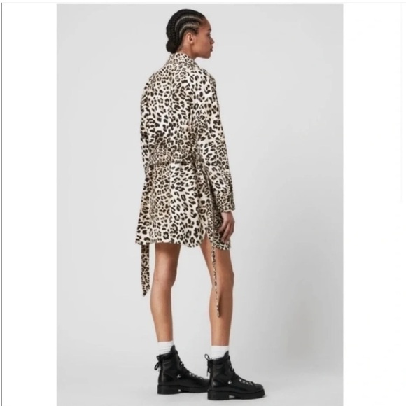 All Saints Leo leopard denim jacket - Picture 3 of 11